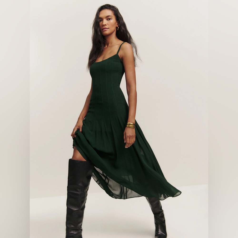 Reformation Dark Green Maxi Dress
